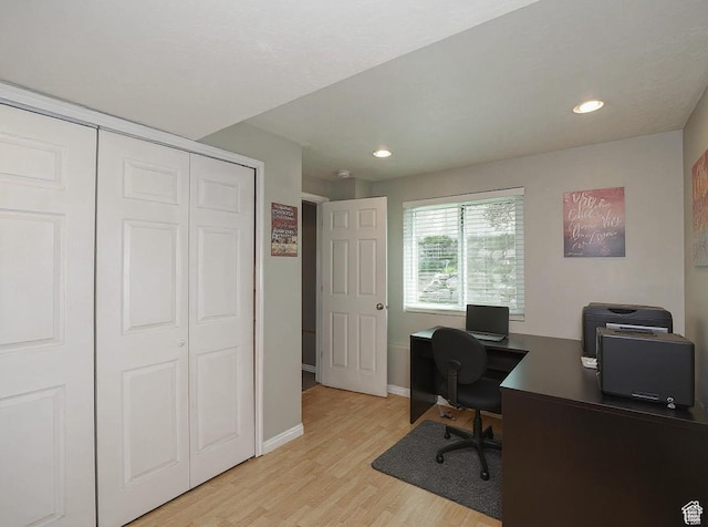 12261 S Stephens View Cir, Draper, UT 84020 - office featuring light wood-type flooring and recessed lighting