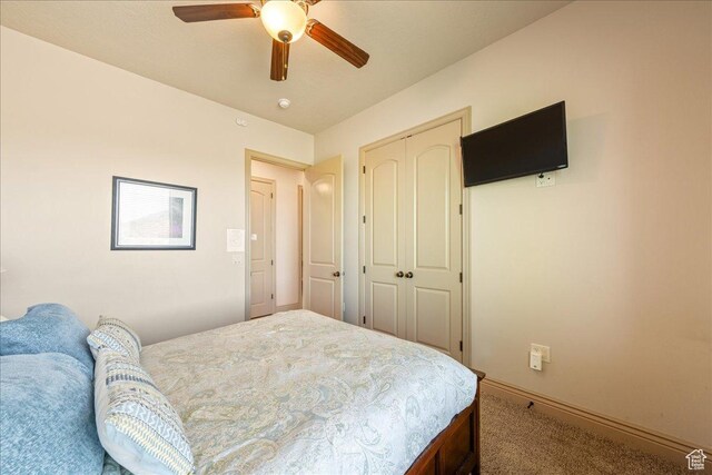 188 N 6680 W Unit 4, Hurricane, UT 84737 - bedroom featuring ceiling fan, baseboards, carpet flooring, and a closet