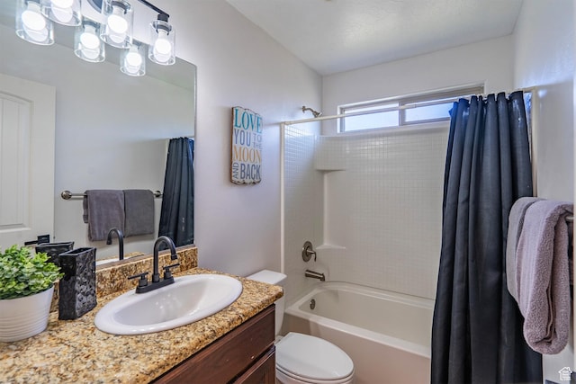 1024 Painted Cloud Pl, Washington, UT 84780 - bathroom with toilet, vanity, and shower / bath combo with shower curtain