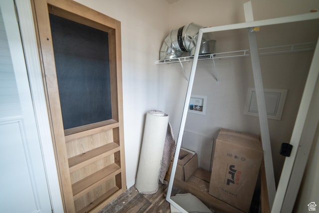 163 Eagle St, Eureka, UT 84628 - laundry room with washer hookup, wood finished floors, and laundry area