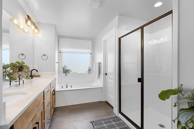86 Elk Ridge Dr W, Elk Ridge, UT 84651 - bathroom featuring a garden tub, double vanity, and a shower stall