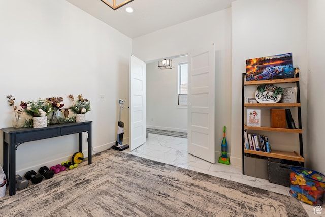 285 W Olympic Ln, Elk Ridge, UT 84651 - entryway featuring recessed lighting, marble finish floor, baseboards, and an inviting chandelier