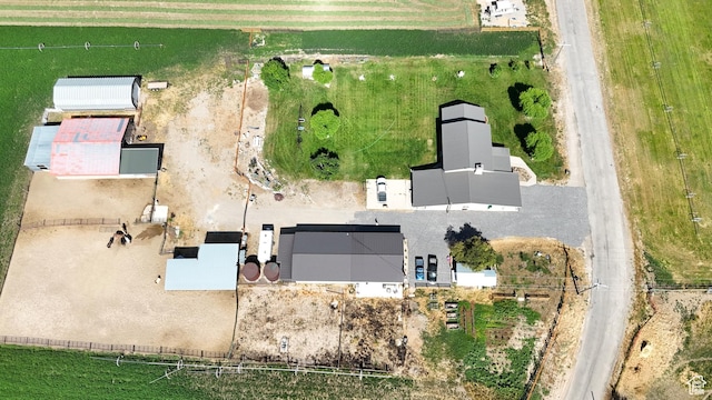 bird's eye view with a rural view