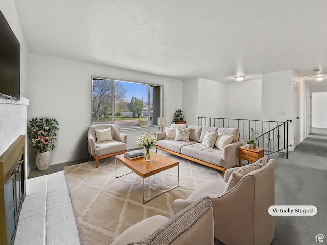 3445 W 3650 S, West Valley City, UT 84119 - living room with a brick fireplace