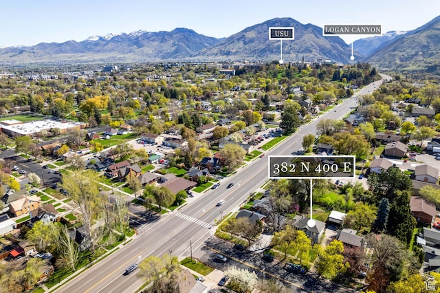 382 N 400 E, Logan, UT 84321 - bird's eye view featuring a residential view and a mountain view