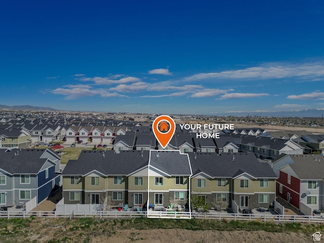 aerial view featuring a residential view