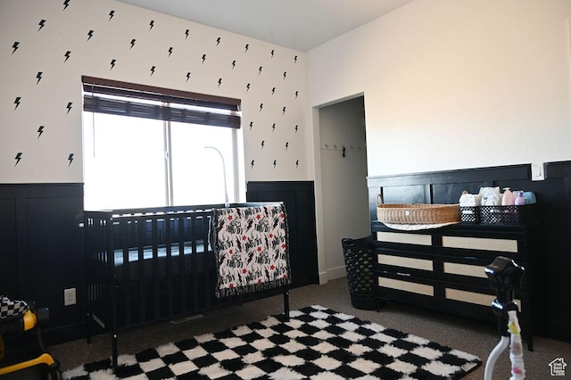2167 S 560 W, Roosevelt, UT 84066 - carpeted bedroom with a wainscoted wall