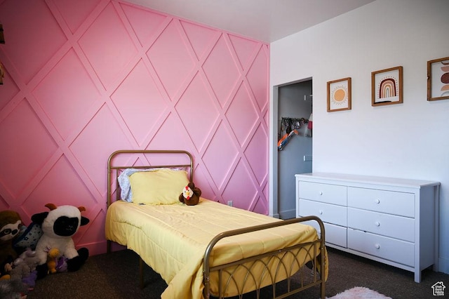 2167 S 560 W, Roosevelt, UT 84066 - bedroom featuring dark carpet and a decorative wall