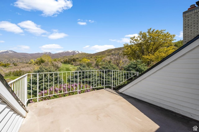 balcony with a mountain view