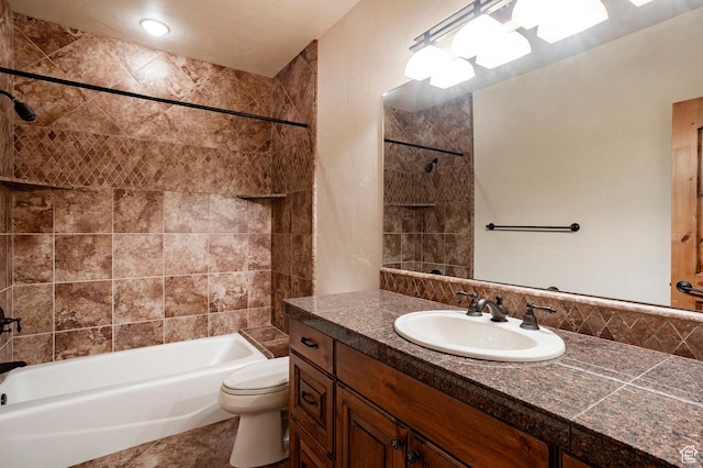 3143 E Bavarian Ct, Cottonwood Heights, UT 84093 - full bath with toilet, vanity, and washtub / shower combination