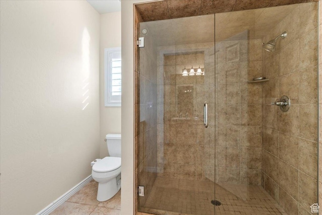 2010 E Rocklin Dr, Sandy, UT 84092 - full bath with baseboards, tile patterned flooring, a shower stall, and toilet