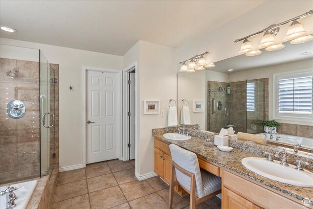 2010 E Rocklin Dr, Sandy, UT 84092 - bathroom with a shower stall, a garden tub, and a sink