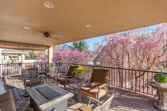 2010 E Rocklin Dr, Sandy, UT 84092 - deck with a ceiling fan