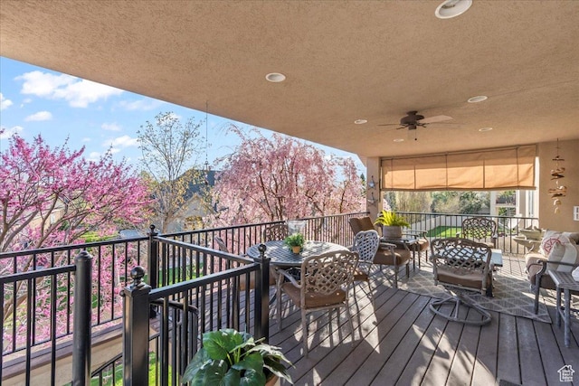 2010 E Rocklin Dr, Sandy, UT 84092 - deck with ceiling fan and an outdoor hangout area