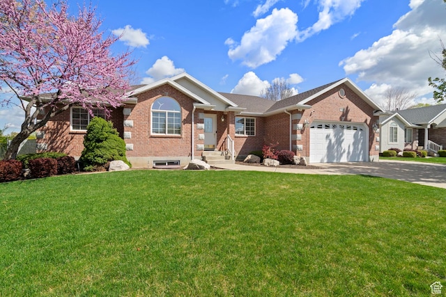 618 W 225 S, Layton, UT 84041 - ranch-style house featuring an attached garage, driveway, brick siding, and a front yard
