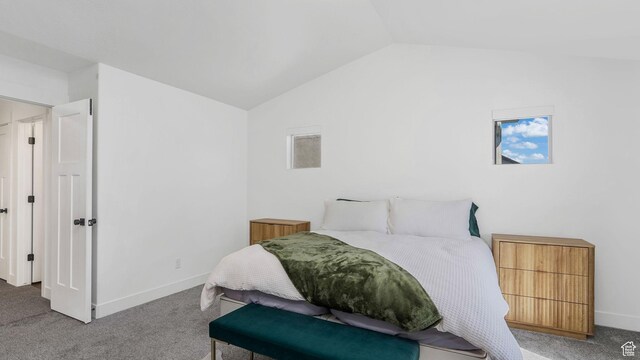 12373 S Pedroia St, Herriman, UT 84096 - bedroom with carpet floors, lofted ceiling, and baseboards