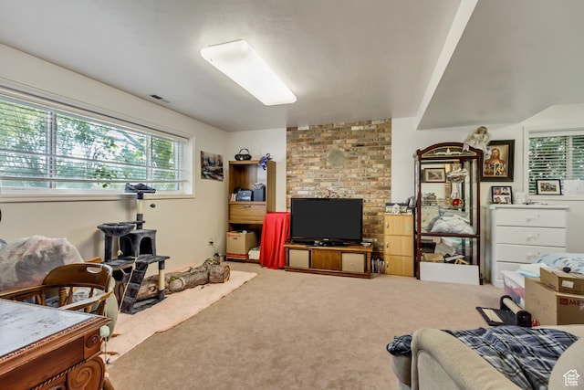 386 W 1125 N, Centerville, UT 84014 - living area with carpet floors, a healthy amount of sunlight, and visible vents
