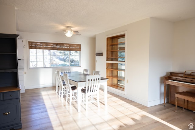 109 S 2nd W, Grace, ID 83241 - dining area with light wood-style flooring, a textured ceiling, baseboards, and ceiling fan