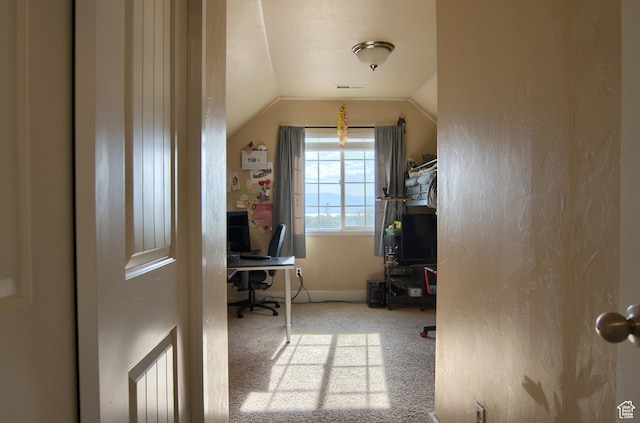 1896 N Main St, Orem, UT 84057 - carpeted office featuring baseboards, vaulted ceiling, and visible vents