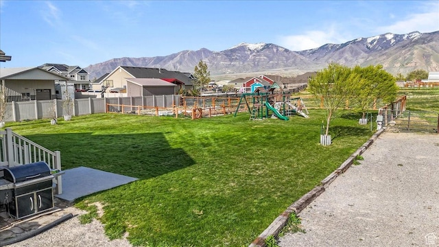 4206 Rose Springs Rd, Erda, UT 84074 - view of yard featuring a playground and a mountain view