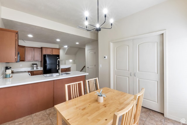 577 E 1590 S, Lehi, UT 84043 - dining space featuring recessed lighting, an inviting chandelier, and light tile patterned floors