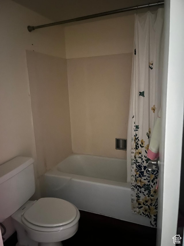 416 E Creekside Cir Unit C, Murray, UT 84107 - bathroom featuring toilet and shower / bath combination with curtain