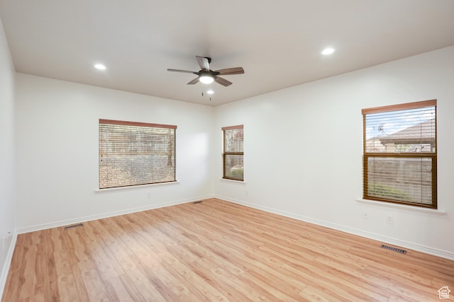 9226 N Mount Airey Dr W, Eagle Mountain, UT 84005 - empty room featuring a ceiling fan, wood finished floors, baseboards, and recessed lighting