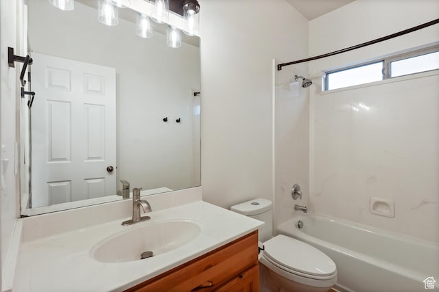 9226 N Mount Airey Dr W, Eagle Mountain, UT 84005 - bathroom featuring shower / washtub combination, toilet, and vanity