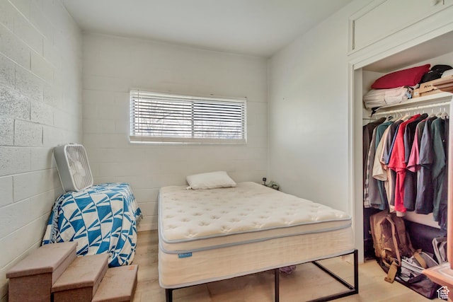 bedroom featuring light wood-type flooring