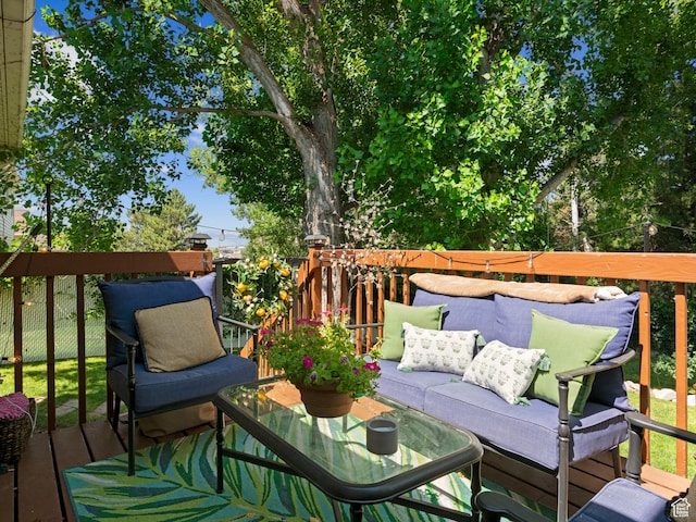 deck with outdoor lounge area