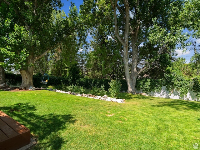 view of yard featuring fence