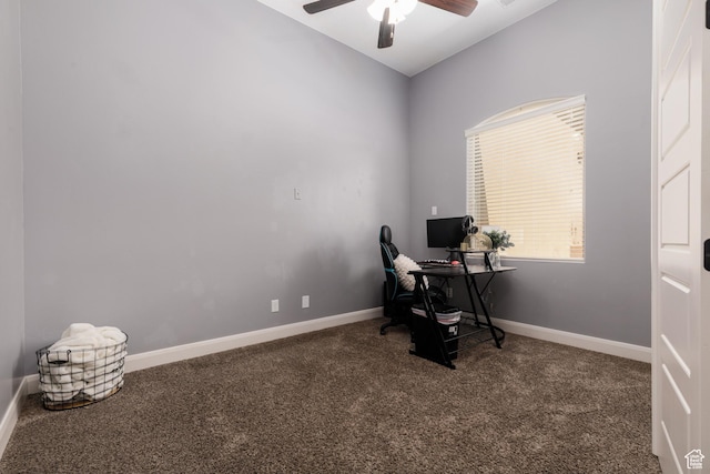 2562 S 4010 W, Hurricane, UT 84737 - carpeted office with baseboards and ceiling fan