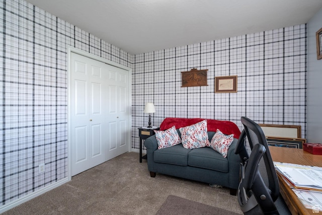 4577 S 4300 W, West Haven, UT 84401 - living area with carpet flooring and wallpapered walls