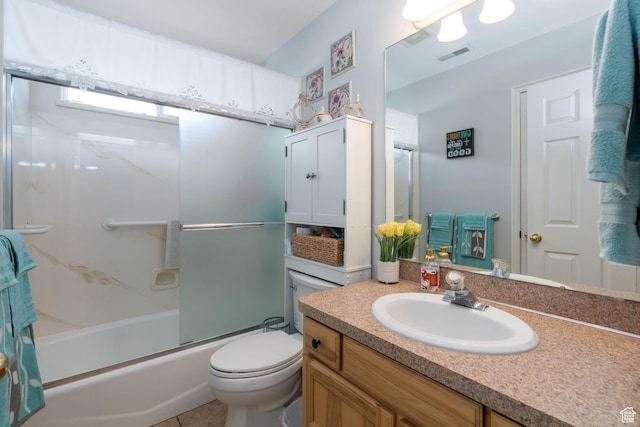 4577 S 4300 W, West Haven, UT 84401 - full bath with visible vents, toilet, bath / shower combo with glass door, and vanity