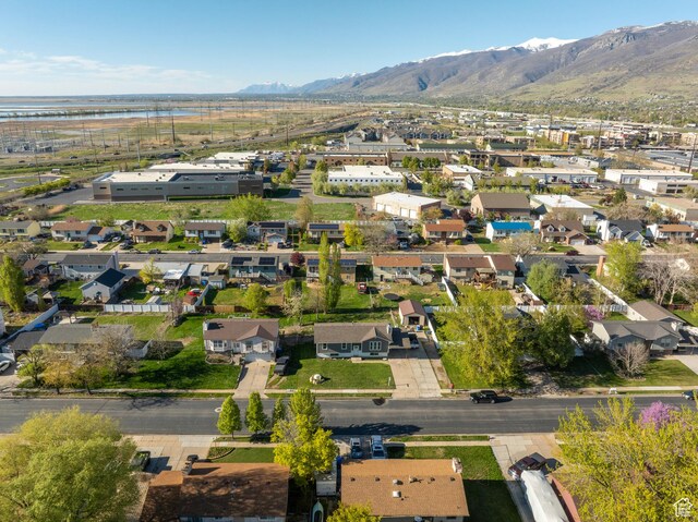 aerial view with a residential view and a water and mountain view