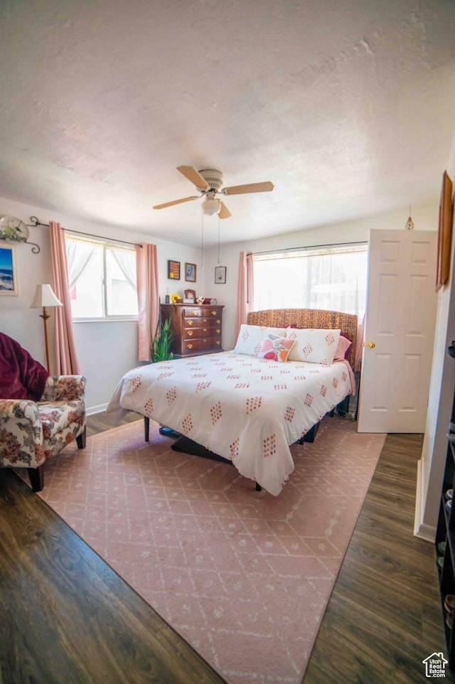 3724 S Carolyn St, Millcreek, UT 84106 - bedroom featuring a ceiling fan and wood finished floors