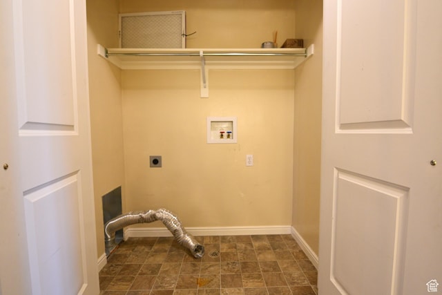 laundry area featuring baseboards, hookup for a washing machine, laundry area, and hookup for an electric dryer