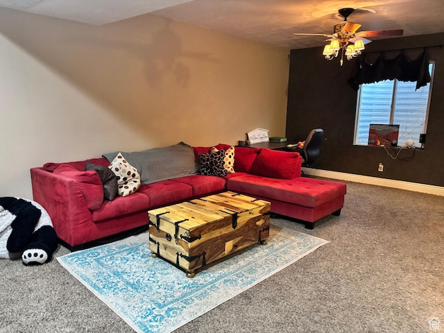 9762 S 3350 W, Payson, UT 84651 - living room with carpet flooring and ceiling fan