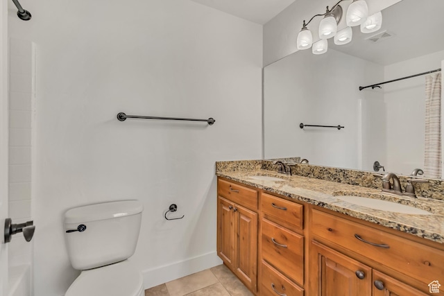 2074 S Orchard Dr, Bountiful, UT 84010 - bathroom with visible vents, toilet, tile patterned floors, and a sink