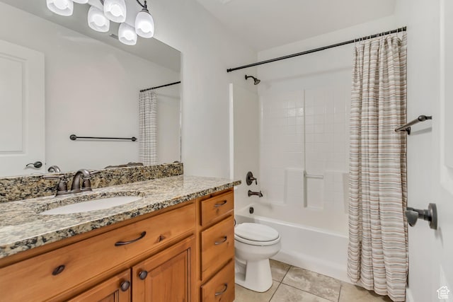 2074 S Orchard Dr, Bountiful, UT 84010 - full bath featuring tile patterned floors, vanity, toilet, and shower / bathtub combination with curtain
