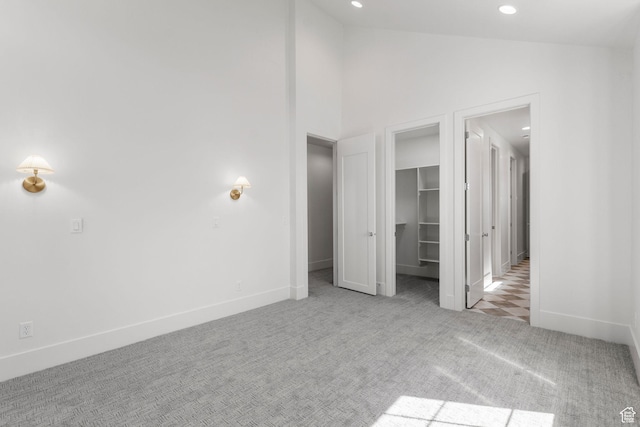 3382 E Ezra Ln, St George, UT 84790 - unfurnished bedroom featuring baseboards, a spacious closet, recessed lighting, a closet, and carpet floors