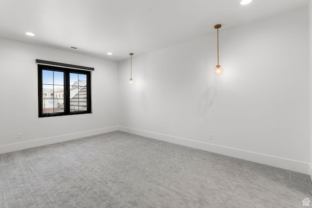 3382 E Ezra Ln, St George, UT 84790 - empty room with recessed lighting, carpet, and visible vents