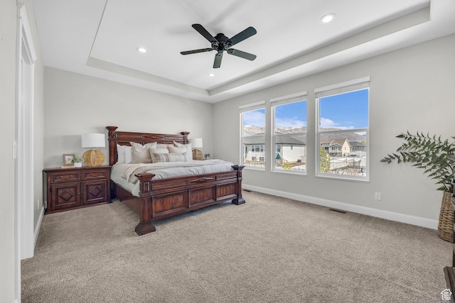 2364 N 2400 W, Farr West, UT 84404 - bedroom featuring baseboards, a tray ceiling, and recessed lighting
