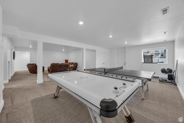 2364 N 2400 W, Farr West, UT 84404 - game room featuring recessed lighting, visible vents, baseboards, and light carpet