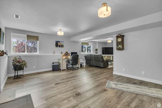 305 E 3700 N, North Ogden, UT 84414 - home office with baseboards, wood finished floors, and visible vents