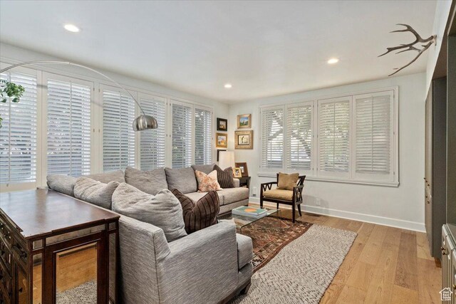 1904 E Yalecrest Ave S, Salt Lake City, UT 84108 - living area featuring baseboards, recessed lighting, and light wood-type flooring