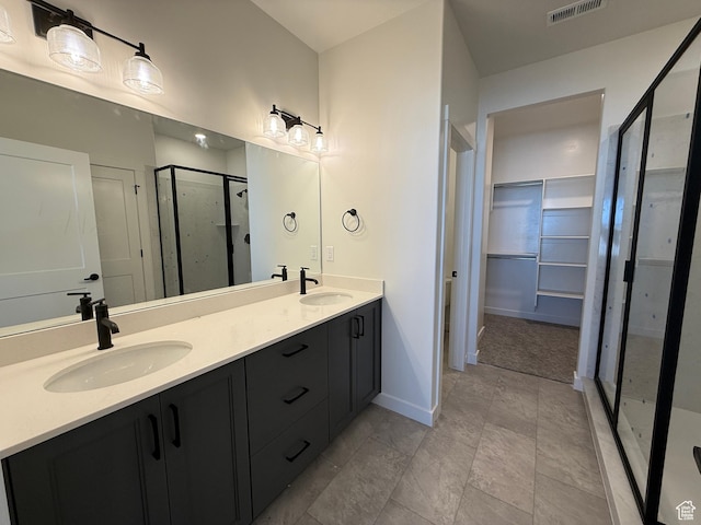 4 S 3830 W Unit 418, West Point, UT 84015 - full bath featuring a stall shower, double vanity, baseboards, and a spacious closet