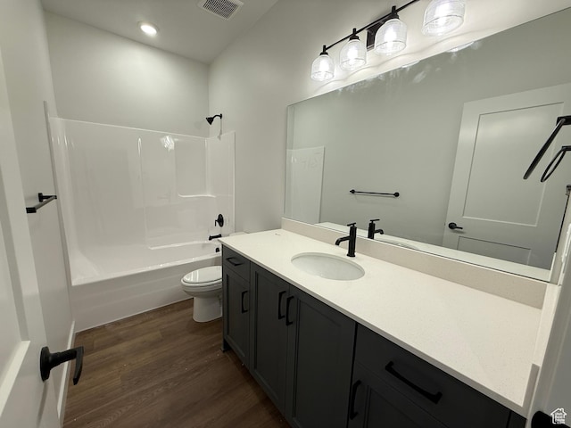 4 S 3830 W Unit 418, West Point, UT 84015 - full bathroom featuring toilet, vanity, wood finished floors, shower / bath combination, and recessed lighting
