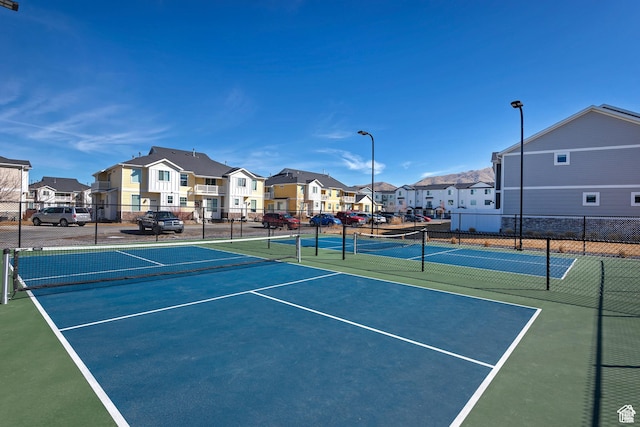 1734 E Muss Dr, Eagle Mountain, UT 84005 - view of tennis court with fence and a residential view