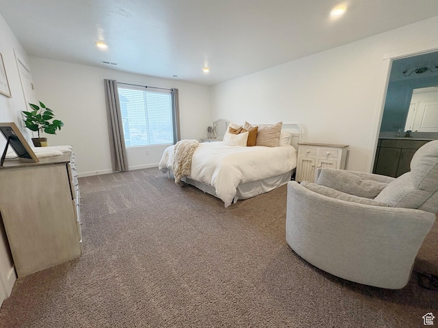 1734 E Muss Dr, Eagle Mountain, UT 84005 - bedroom featuring baseboards, carpet flooring, visible vents, and recessed lighting